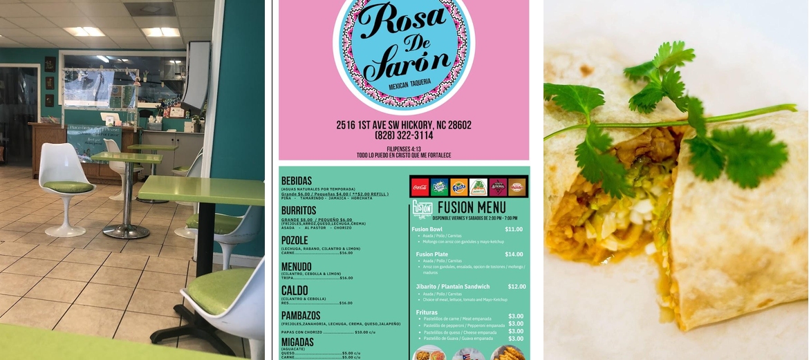 Rosa de Saron Mexican Taqueria Menu