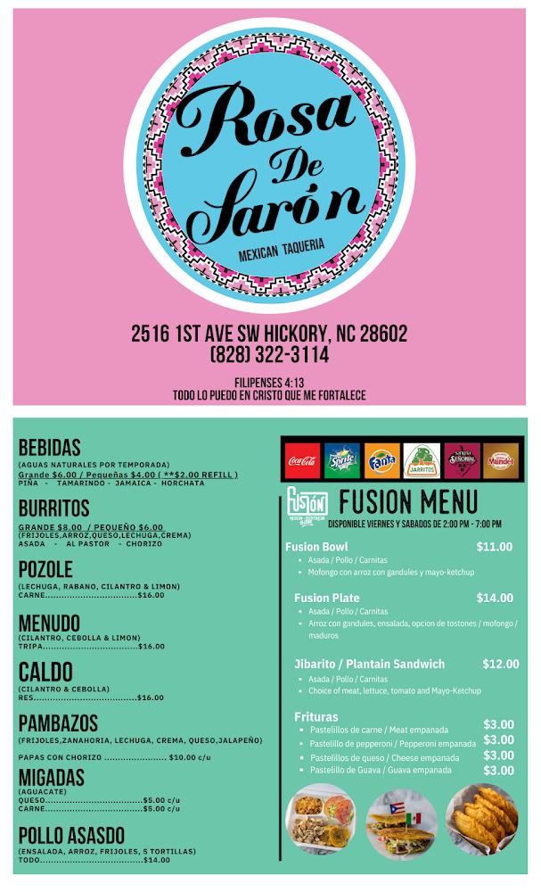 Rosa de Saron Mexican Taqueria Menu image 1